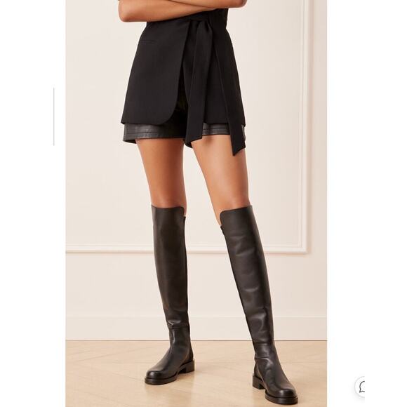 Stuart Weitzman 5050 Boot In Nappa Leather Over The Knee Boot In Black Size 8 - Picture 3 of 16